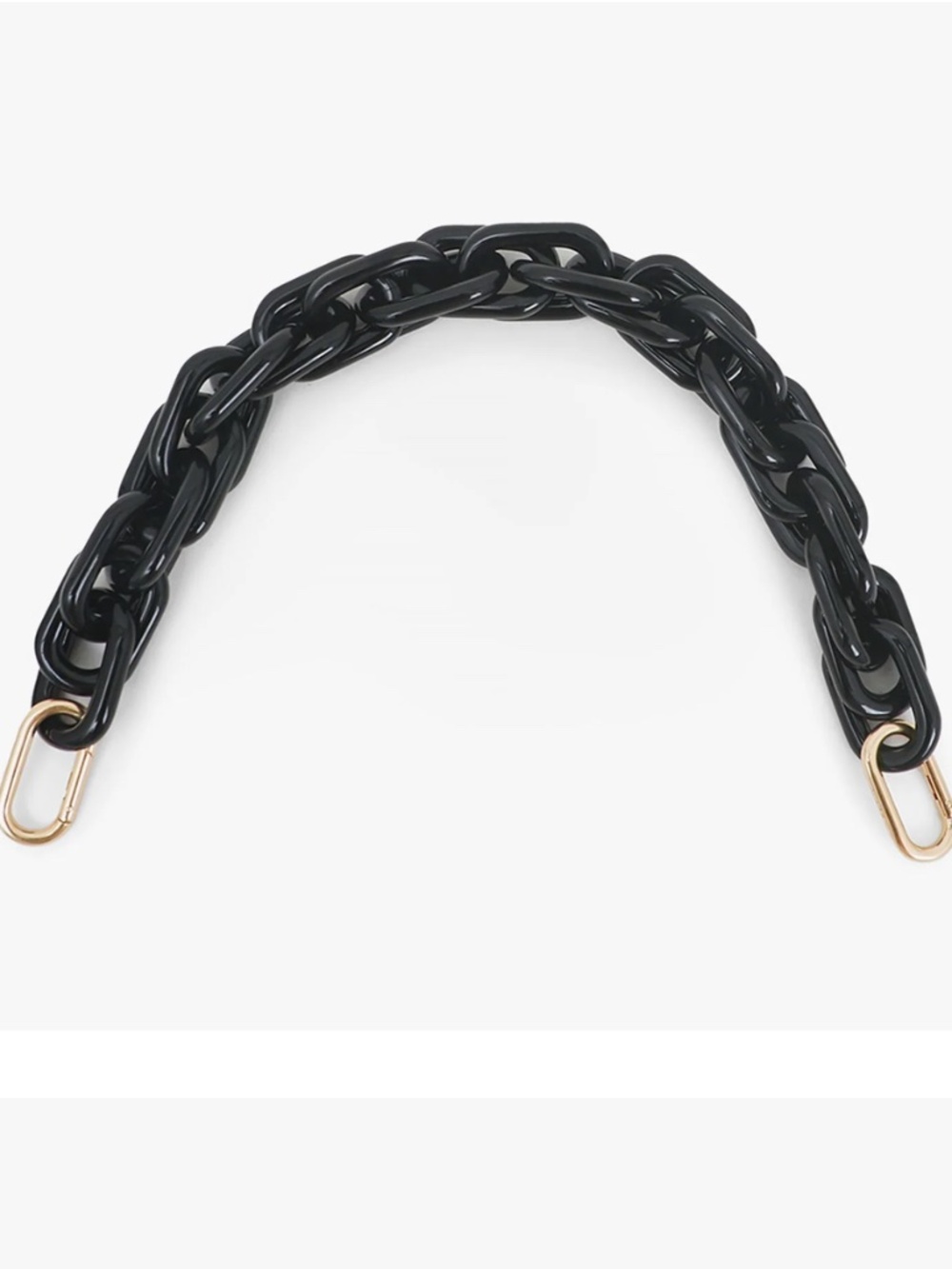 Clare V Shortie Chunky Resin Strap Black - Picture 2 of 2